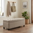 thumbnail image 2 of Censi Large Upholstered Storage Ottoman Bench, Button Tufted Fabric Footrest for Entryway and Bedroom, 44.5", Beige, 2 of 8
