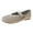 Beige, variant on Women's Ballet Flats PU Leather Dress Shoes Comfortable Round Toe Slip on Flats with Breathable Eyelets