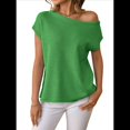 thumbnail image 1 of Jersey de Punto de Corta con Hombros Descubiertos para Mujer, Verde, Talla XL, 1 of 8
