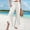White, variant on Endives Women's Linen Pant High Waist Elastic Casual Loose Long Pants SpringTrendy Khaki