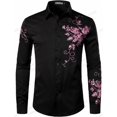 thumbnail image 1 of Camisas hawaianas de manga larga, camisas con flores doradas, camisas de moda para hombre, blusas casuales de playa, camisas de negocios, ropa para hombre con botones, 1 of 6