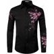 thumbnail image 1 of Camisas hawaianas de manga larga, camisas con flores doradas, camisas de moda para hombre, blusas casuales de playa, camisas de negocios, ropa para hombre con botones, 1 of 6