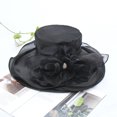 thumbnail image 3 of Women's Foldable Wide Brim Organza Church Fascinator Bridal Tea Party Wedding Hat, 3 of 3