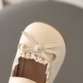thumbnail image 6 of Viluyesy Girls Mary Jane Shoes Closed Toe Lace Bow Hook Loop Soft Sole Dress Shoes for Kids Beige Size 8 Toddler, 6 of 8