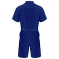 thumbnail image 3 of YONGHS Men's Summer Romper One Piece Overall Coverall Zipper Loose Fit Tracksuits with Pockets Royal Blue XXL, 3 of 7