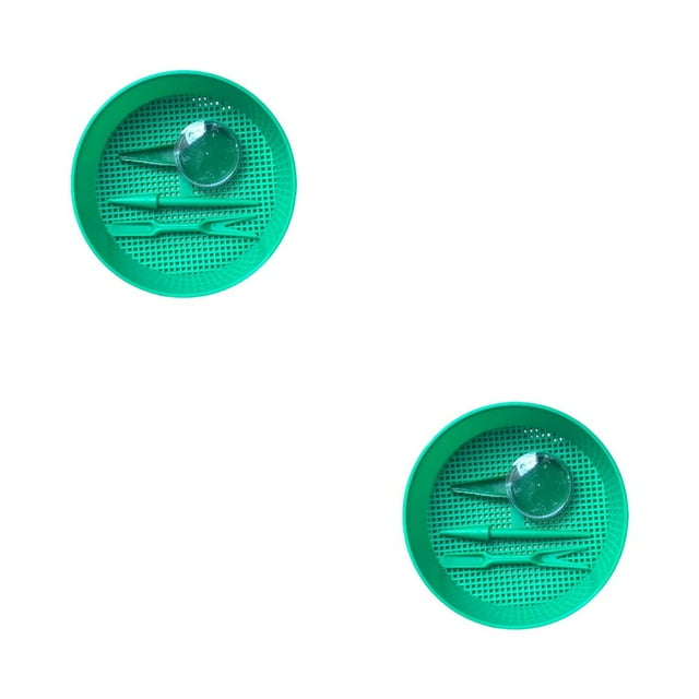 kurtrusly Flower Tray Soil Riddle Garden Tool Long-lasting Composy Sieve Simple Operation Home Supplies Mesh Stone Planter Tools 4 in 1 2Set