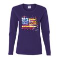 thumbnail image 2 of Wild Bobby, Colorful Neon Flag, Streetwear, Women Graphic Long Sleeve Tee, Purple, Small, 2 of 3