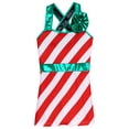 thumbnail image 6 of YiZYiF Girls Boys Christmas Santa Candy Costume Stripes Dance Leotard Biketard Gymnastics Bodysuit Red 6, 6 of 7