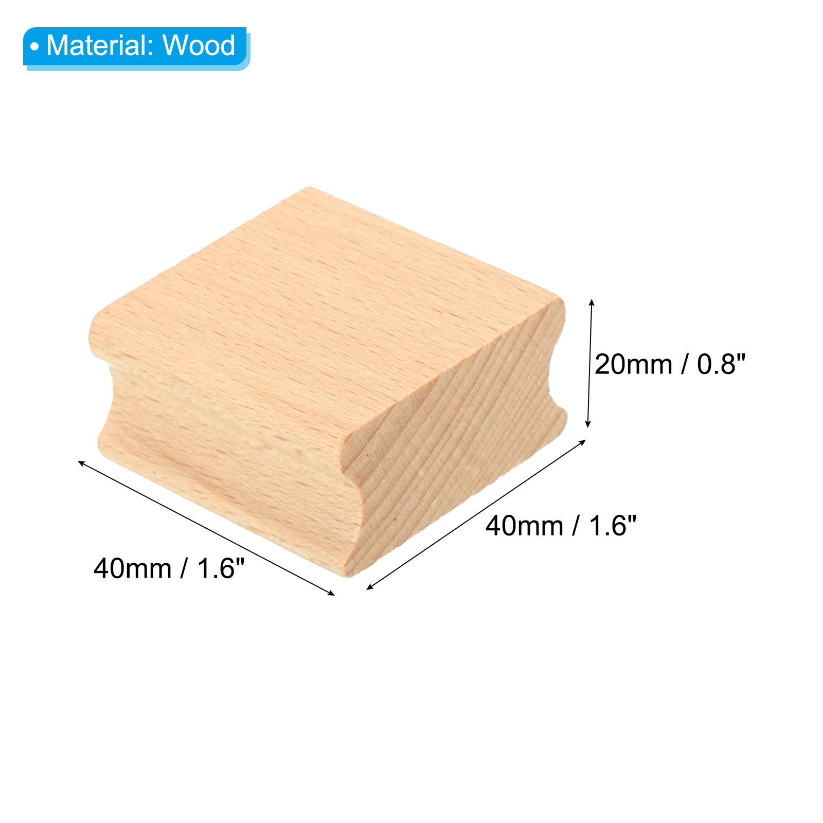 Unique Bargains Blank Wood Rubber Stamp Mounts for DIY Crafting 1.57"x1.57"x0.79" 20Pcs