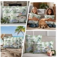 thumbnail image 5 of Green Gnomes Outdoor Waterproof Pillow Covers, Spring Botanical Flowers Buffalo Plaid Decorative Square Throw Pillowcase Sofa Cushion Sham for Patio/Couch/Chair, 24"x24" 2 Pack, 5 of 8
