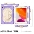 thumbnail image 6 of Allytech Kids Case for iPad 9th/8th/7th Gen 2021/2020/2019 Cover with Pencil Holder/ Shoulder Strap, 360°Rotating Kickstand Hand Strap Rugged PC + TPU Shockproof Case for iPad 10.2", Purple Beige, 6 of 6
