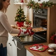 thumbnail image 4 of Linnome Christmas Oven Gloves Pair Insulated High Temperature Resistant Baking Cooking Mitts for Kitchen Use, 4 of 6