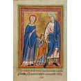 thumbnail image 2 of Unknown 12th Century Illuminator 23x32 Black Ornate Wood Framed with Double Matting Museum Art Print Titled - Christ Led to Jerusalem by Mary and Joseph, 2 of 4