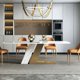 thumbnail image 5 of Contemporary Creative Minimalist Large Kitchen Table Set Home Furniture High-End Marble Stone Top Dining Table 2m For 10 People My Lux Decor Round, 5 of 13