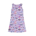 thumbnail image 4 of yuCgh Sleeveless Easter Dress for Girls, Summer Casual Tank Dress with Colorful Print, Lightweight & Breathable Kids Easter Dress,Purple 110, 4 of 5