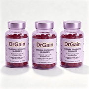 DrGiain Women's Vaginal Probiotic Gummies with Pineapple Extract & Vitamin C – Supports Healthy Vaginal pH, Odor & Flora Balance – Bacillus Coagulans – 3 bottles, containing a total of 180 capsules