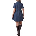 thumbnail image 3 of INSPIRE CHIC Vestido Mini de Mezclilla con Cuello y Botones de Manga Corta para Mujer M Azul Profundo, 3 of 6