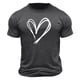 thumbnail image 4 of Tops para hombre, blusas y camisas de cuello redondo y manga corta para hombre. Camiseta/camisa informal de cuello redondo y manga corta con estampado de corazones para hombre. Tops de poliéster para, 4 of 4