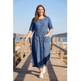 thumbnail image 2 of Woman Within Plus Size Petite Short-Sleeve Denim Dress, 2 of 5