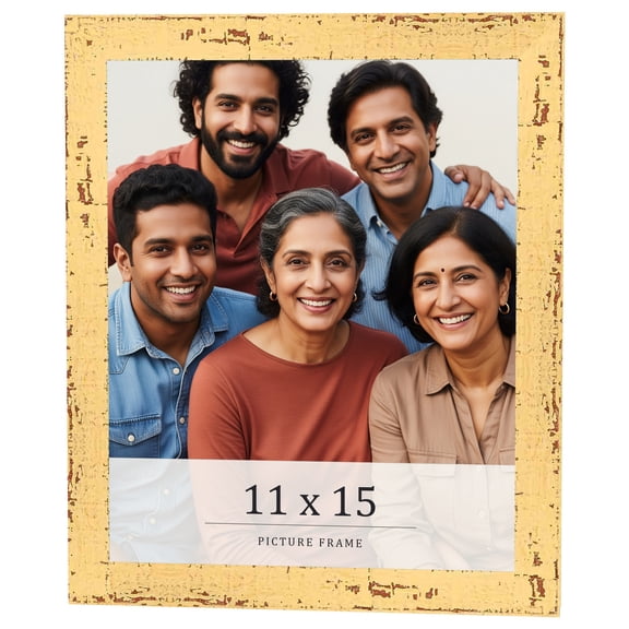 11x15 Frame Yellow Real Wood Picture Frame Width 1.25 inches | Interior Frame Depth 0.5 inches |