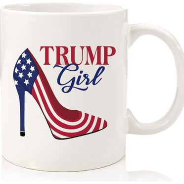 Trump Girl Two Toned Coffee Mug. Great Gift For Any Republican Who Supports President Donald Trump 2020., Ceramic Novelty Coffee Mugs 11oz, 15oz Mug, Tea Cup, Gift Present Mug