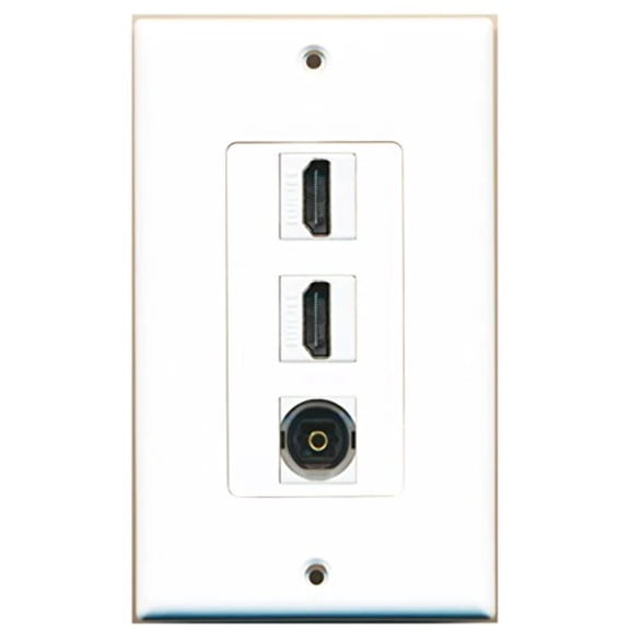 RiteAV - 2 Port HDMI and 1 Port Toslink Decorative Wall Plate