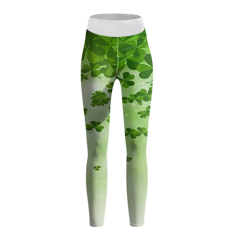 VEKDONE 2023 Clearance St Patricks Day Leggings for Women Irish Shamrock  Clover St Paddy's Day Tights Tummy Control Tights Yoga Pants 