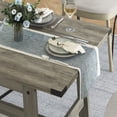 thumbnail image 4 of 68" Wide Farmhouse Dining Table for 4-6 Person, Wood Kitchen Table for Dining Room, Grayish Brown, 4 of 5