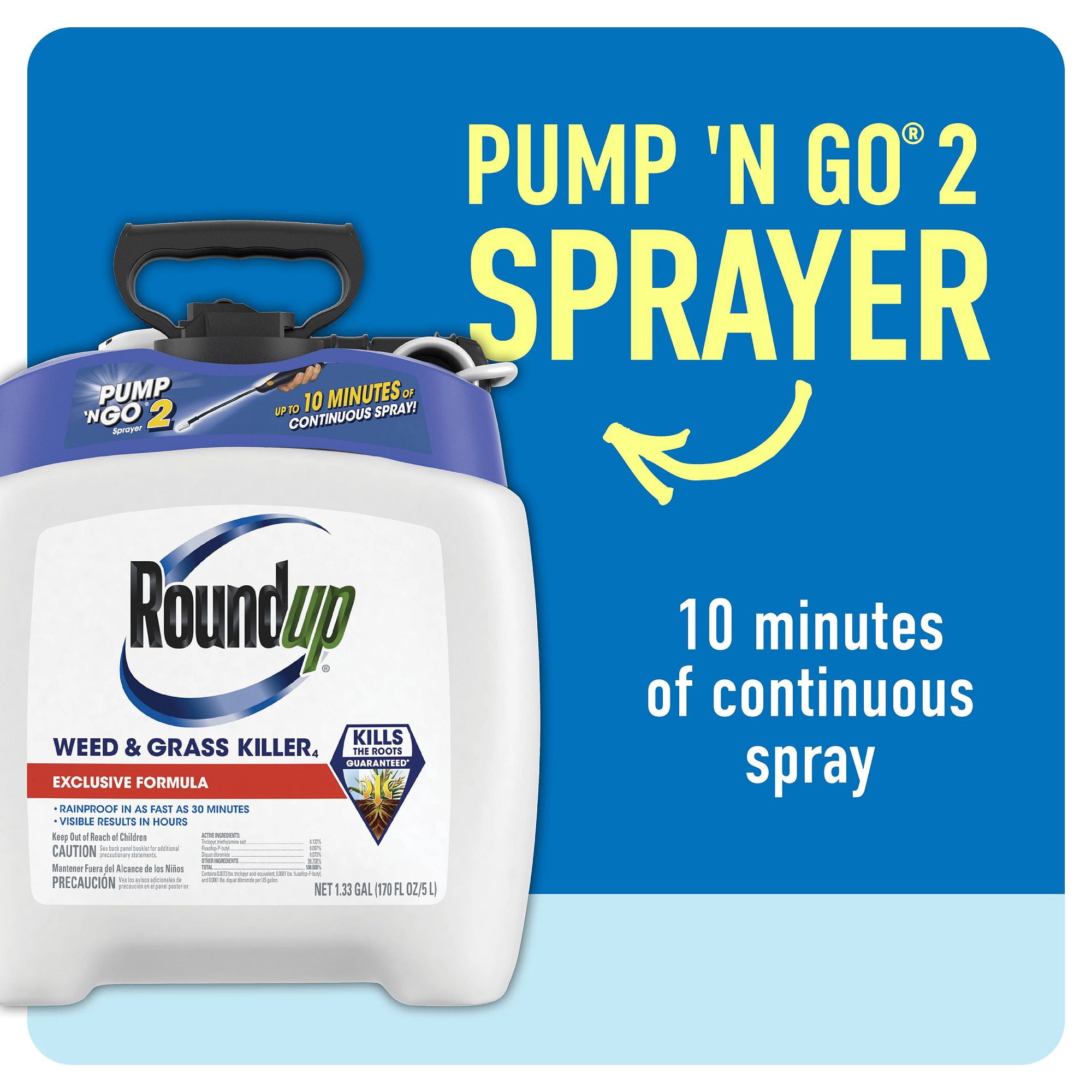 Roundup Weed & Grass Killer₄ with Pump 'N Go 2 Sprayer, 1.33 gal.