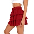 thumbnail image 4 of yillto Womens Shorts Skirts Ruffle High Waist Wide Leg Loose Shorts Summer Lightweight Flowy Shorts, 4 of 7