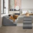 thumbnail image 2 of Pefilos 28" Pet Stairs for Small Dogs, 4-Step Dog Ramp for Beds and Couch, Non-Slip Balanced Indoor Step, Gray, 2 of 7