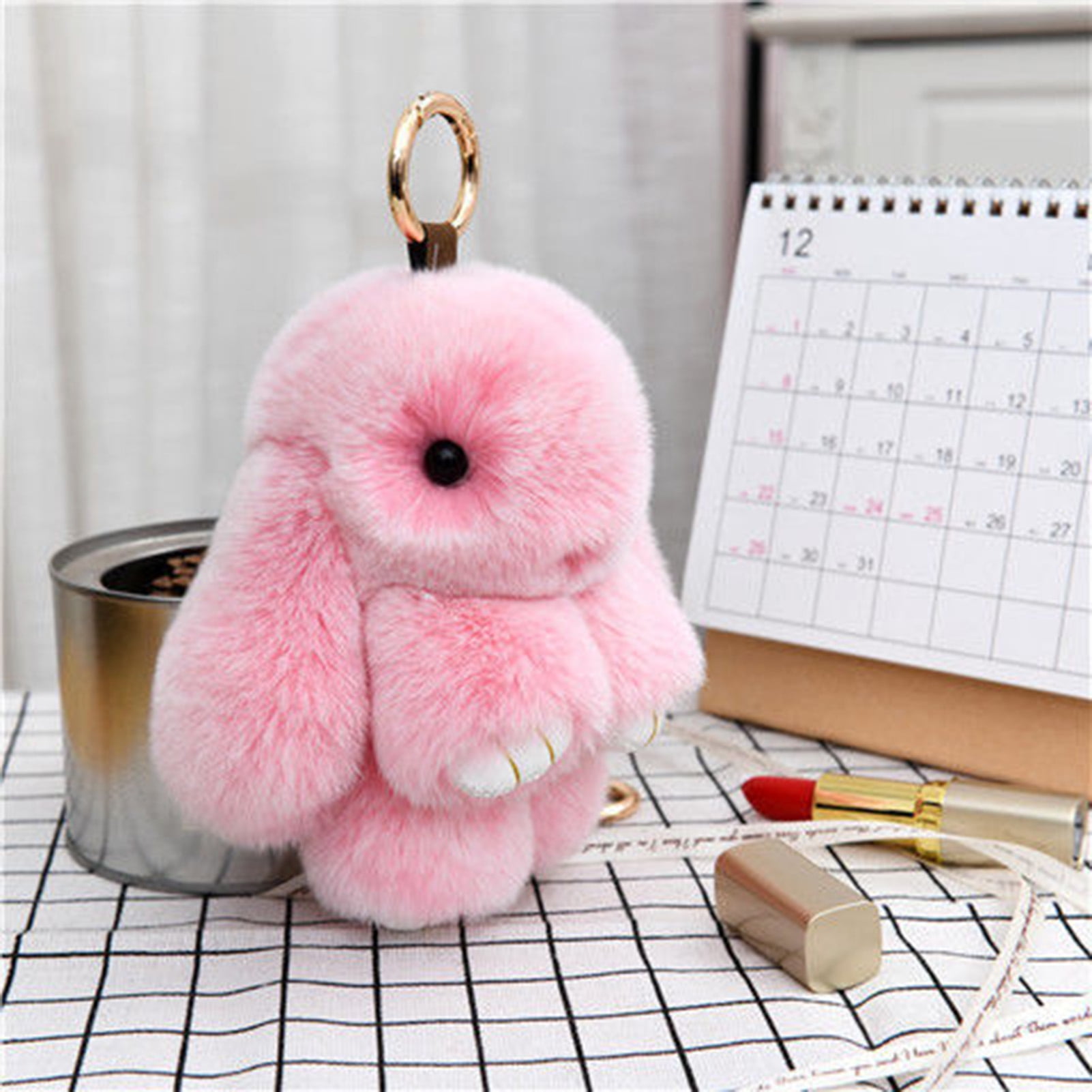 Biplut Bunny Keychain Super Soft Faux Plush Lovely Rabbit Doll Plushies  Backpack Decor Colored Stuffed Rabbit Pendant Children Doll Toy Birthday  Gift 