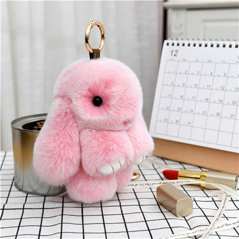 Real Rabbit Fur Bag Charm Key Chain Cute Little Fox Pendant Ins Doll Bag  Pendant Women Cute Car Keychain Real Fur Birthday Gift - AliExpress