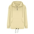 thumbnail image 6 of XMMSWDLA Women's Oversized Sweatshirts Long Sleeve Button Fashion Trendy Sweatshirt Jackets Hooded Cute Comfy Clothes Crew Neck Sweatshirts Women Crew Neck Sweatshirts Women Beige XL, 6 of 8