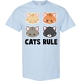 thumbnail image 3 of Inktastic Cats Rule with Cat Heads T-Shirt, 3 of 5