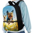 thumbnail image 4 of Uourmeti Puppy Flower Pattern Premium Quality Backpack, 17 Inch Non Fade Bookbag Smooth Zippers School Backpack for Kids, 4 of 6
