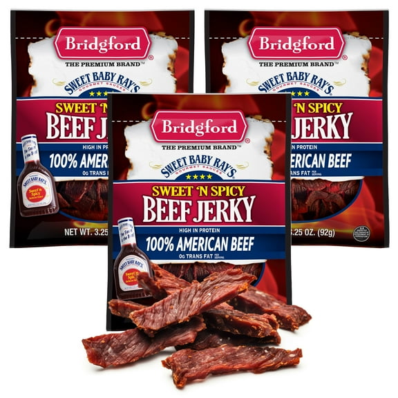 Bridgford Sweet Baby Ray’s Beef Jerky Sweet N Spicy 3.25 oz Pack of 3