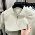 thumbnail image 7 of Mens Golf Polo Shirts Summer Short Sleeve 1/4 Zip Tops Moisture Wicking Casual Tennis Activewear Khaki, 7 of 7