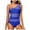 Blue, variant on QHFBli Womens One Shoulder One Piece Bathing Suits Neon Color Block Swimsuits Mesh Swimwear