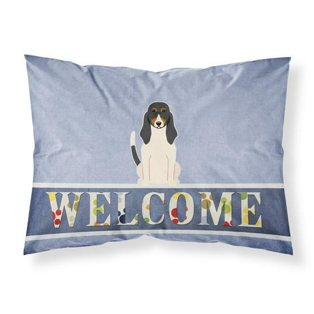 Carolines Treasures BB5625PILLOWCASE Swiss Hound Welcome Fabric Standard Pillowcase
