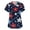 Dark Blue(American Flag Stars), variant on Patriotic Scrub Tops Women 4th of July American Flag Stars Nurse Working Uniforms Retro V Neck Scrub Tops Independence Day Short Sleeve Medical Freedom Workwear with Pockets Red XL