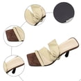 thumbnail image 7 of Stiletto Kitten Heels for Women Squared Open Toe Low Heel Slide Sandals Casual Fashionable Strappy Slip on Dress Shoes Beige Size 6, 7 of 7