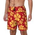 thumbnail image 2 of Daiia Red Vintage Flowers Mens Swim Trunks Swim Shorts Quick Dry Swim Shorts with Mesh Lining Pockets-Small, 2 of 9