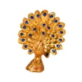 thumbnail image 1 of Estatua de pavo real coleccionable, figura creativa de animal realista para jardín o boda. Cola extendida dorada, 1 of 9