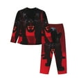 thumbnail image 2 of Uemuo Black Panther Red Background Pattern Womens Pajama Sets,PJ Set for Women,Pajamas for Women Logo,Long Sleeve Pajama Set for Women,Soft Long Sleeve Top With Pants-Small, 2 of 9