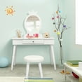 thumbnail image 4 of Gymax Vanity Makeup Table & Chair Set Make Up Stool Play Set for Children White, 4 of 10