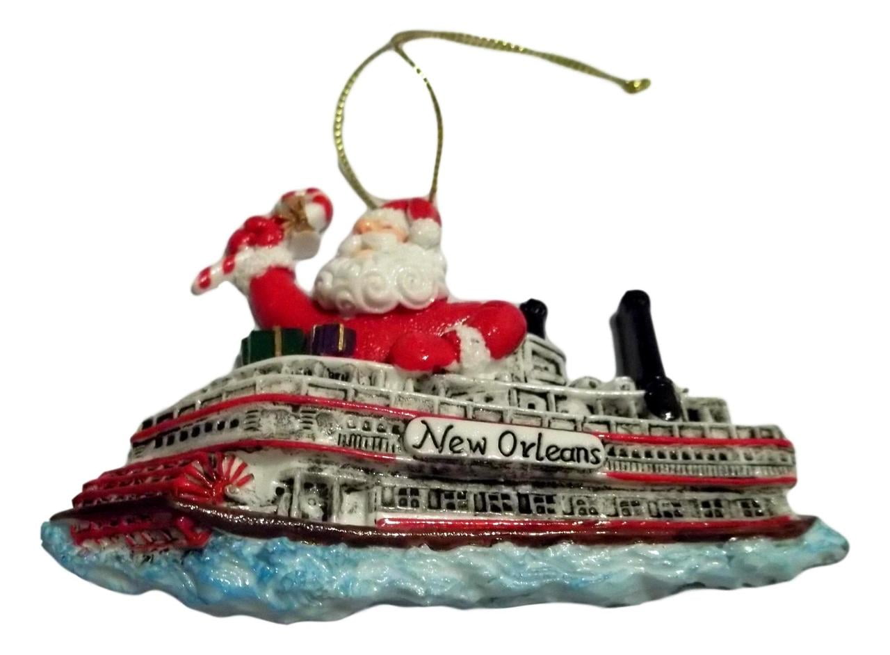 Steamboat Santa New Orleans Christmas Ornament Mardi Gras 