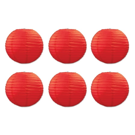 Beistle Paper Lanterns, 9.5", Red