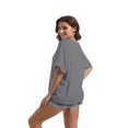 thumbnail image 2 of Oversized T Shirts for Women Short Sleeve Loose Fit Crewneck Summer Tops Casual Basic Rolled Sleeves Tee Shirt, 2 of 4