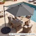 thumbnail image 3 of Costway 10 FT Patio Cantilever Umbrella with Solar LED Lights, 360° Rotation, Air Vent Gray, 3 of 10